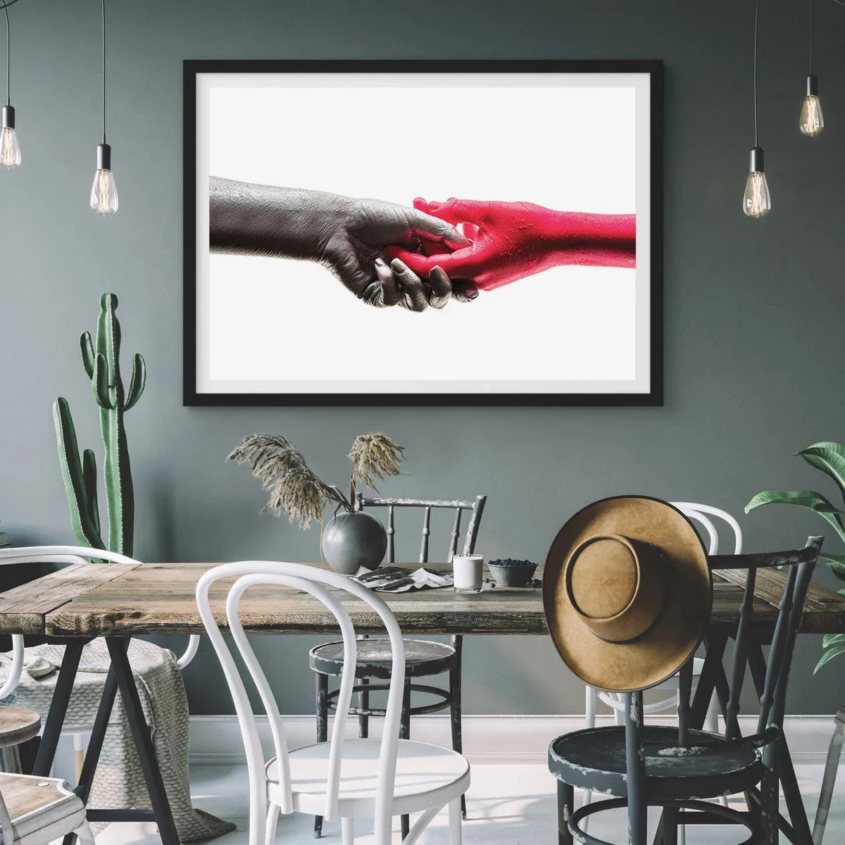 Plakát v černém rámu - Spolu i když jsme odlišní - 50x40 cm