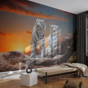 Fototapeta na míru Premium Sand - Úplně jako v Narnii - Zvířata, Tygr, Západ slunce