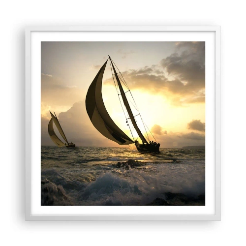 Plakát v bílém rámu - S větrem a proti větru - 60x60 cm