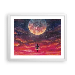 Plakát v bílém rámu - Stavět si vzdušné zámky - 50x40 cm