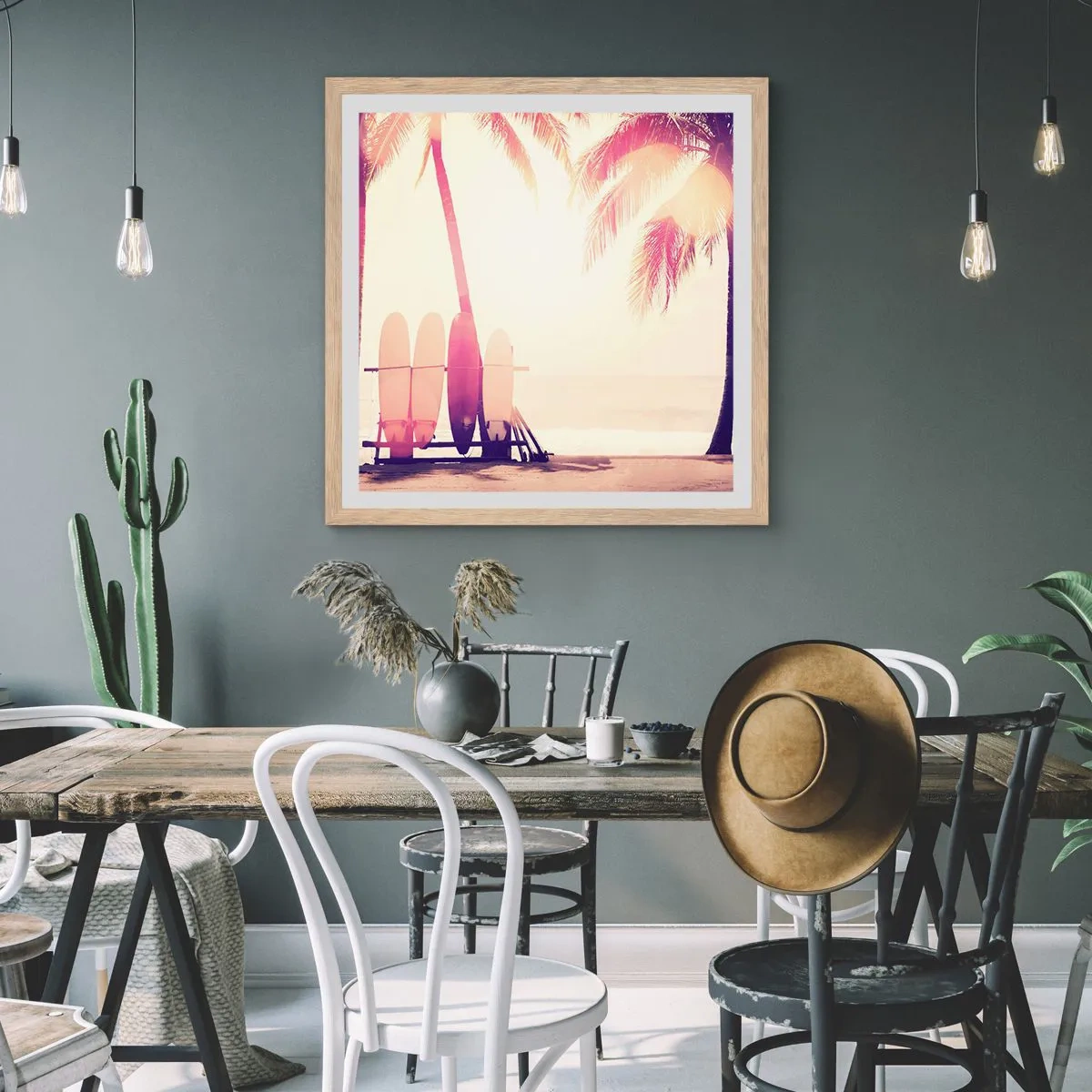 Plakát v rámu světlý dub - Bude to skvělý den - 60x60 cm