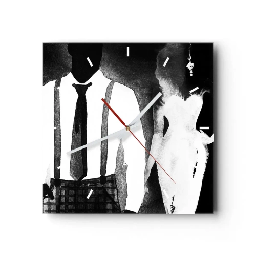 Nástěnné hodiny - Ve stylu noir - 30x30 cm