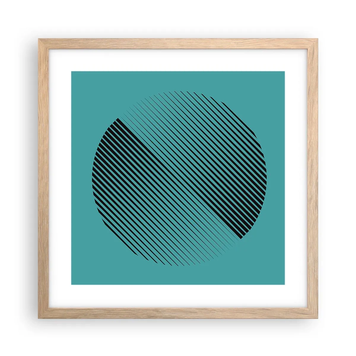 Plakát v rámu světlý dub - Kruh – geometrická variace - 40x40 cm