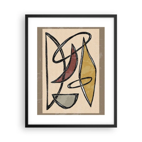 Plakát v černém rámu - Kompozice – oblouky a ovály - 40x50 cm
