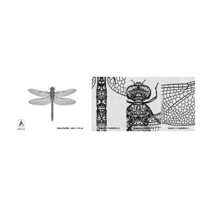 Vzor Fototapety Premium Sand - Přesnost přírody - Vážka, Hmyz, Minimalistický - 100x30 cm