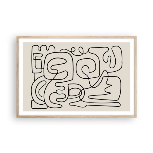 Plakát v rámu světlý dub - Podle stopy - 91x61 cm