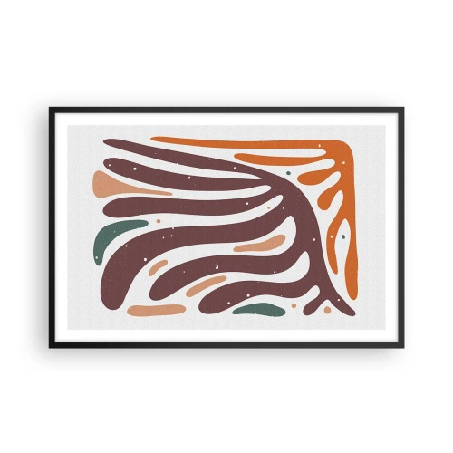 Plakát v černém rámu - Organická a radiální kompozice - 91x61 cm