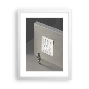 Plakát v bílém rámu - Kde to ale jsem? - 30x40 cm