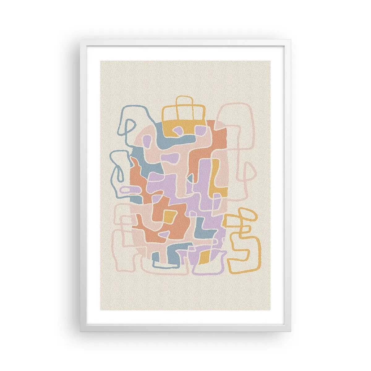 Plakát v bílém rámu - Labyrint – veselé dobrodružství - 50x70 cm