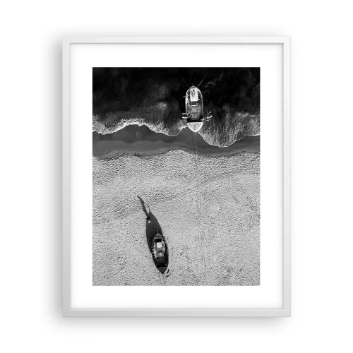 Plakát v bílém rámu - Ještě na břehu… - 40x50 cm