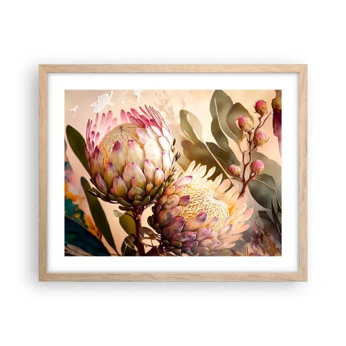 Plakát v rámu světlý dub - Něžně objaté - 50x40 cm