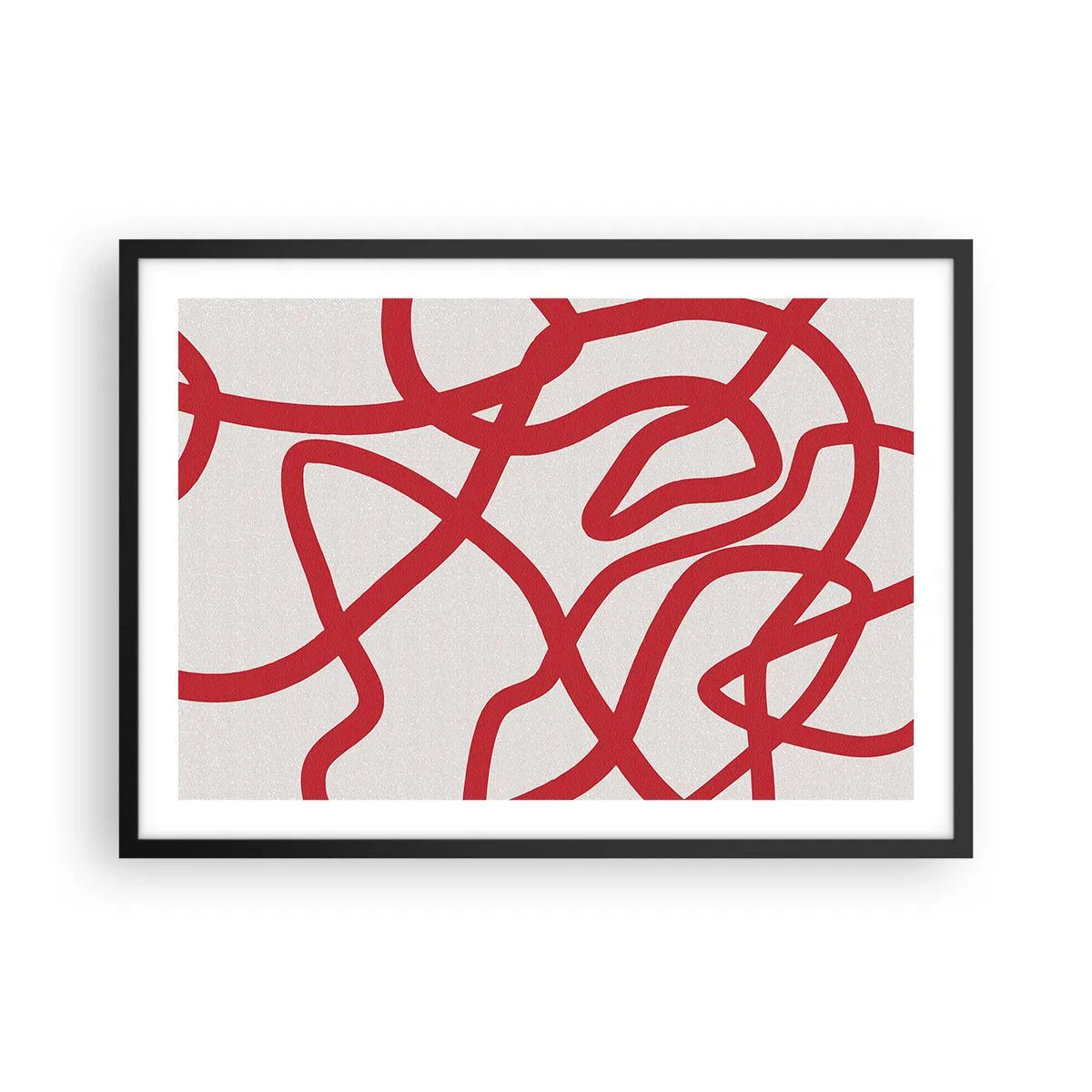 Plakát v černém rámu - Červené na bílém - 70x50 cm