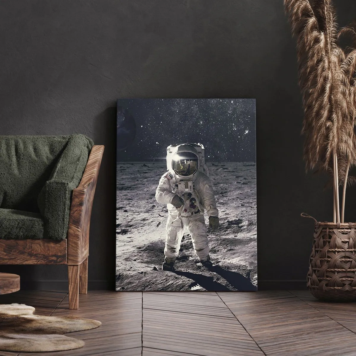 Obraz na plátně - Pozdrav z Měsíce - 45x80 cm