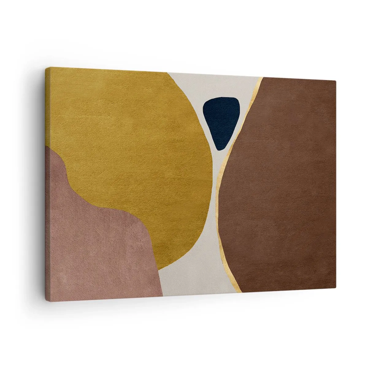 Obraz na plátně - Abstraktní kompozice s geometrickými tvary v teplých barvách. - 70x50cm - Abstrakce – místo v prostoru - Moderní nástěnná dekorace do obývacího pokoje a ložnice ARTTOR