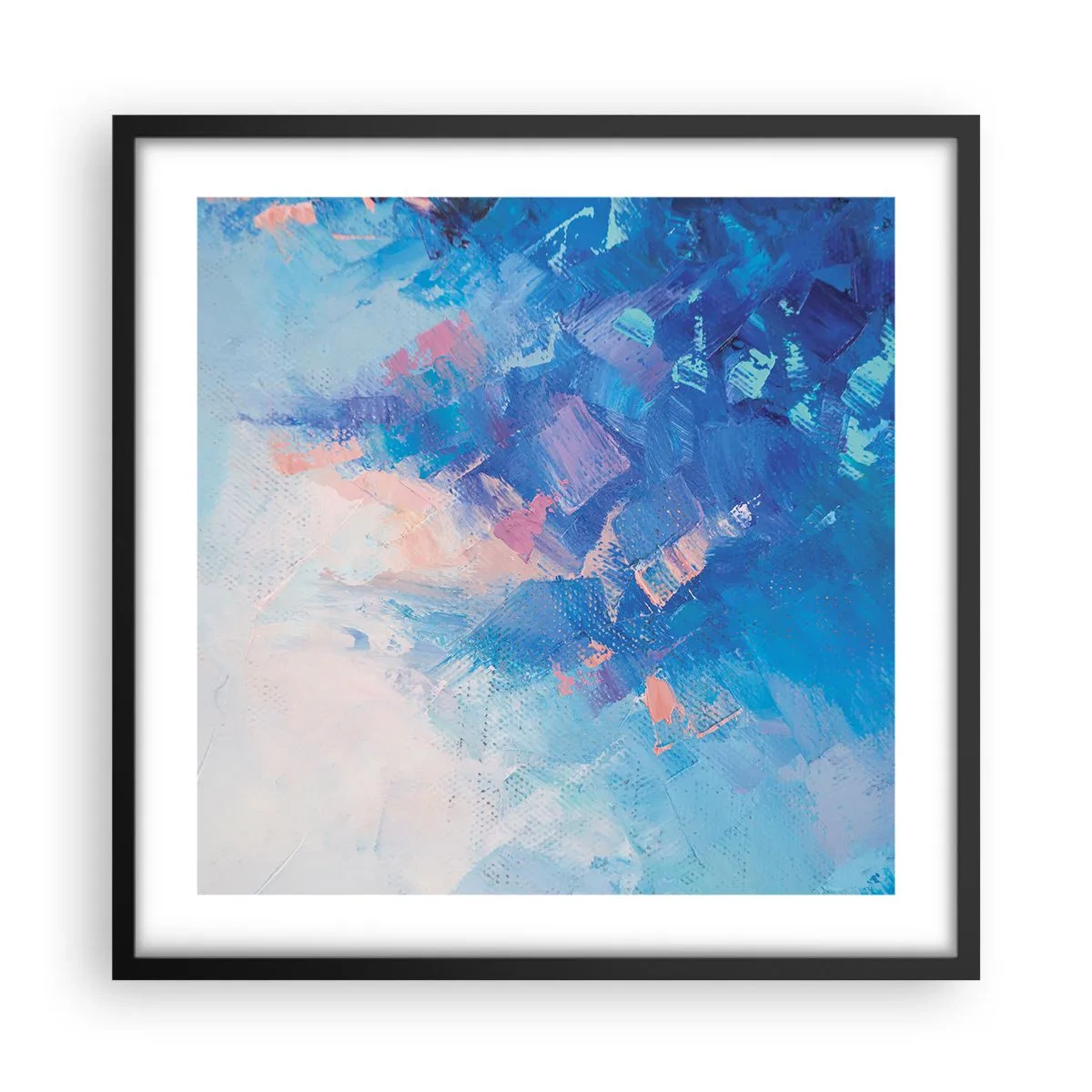 Plakát v černém rámu - Zimní abstrakce - 50x50 cm