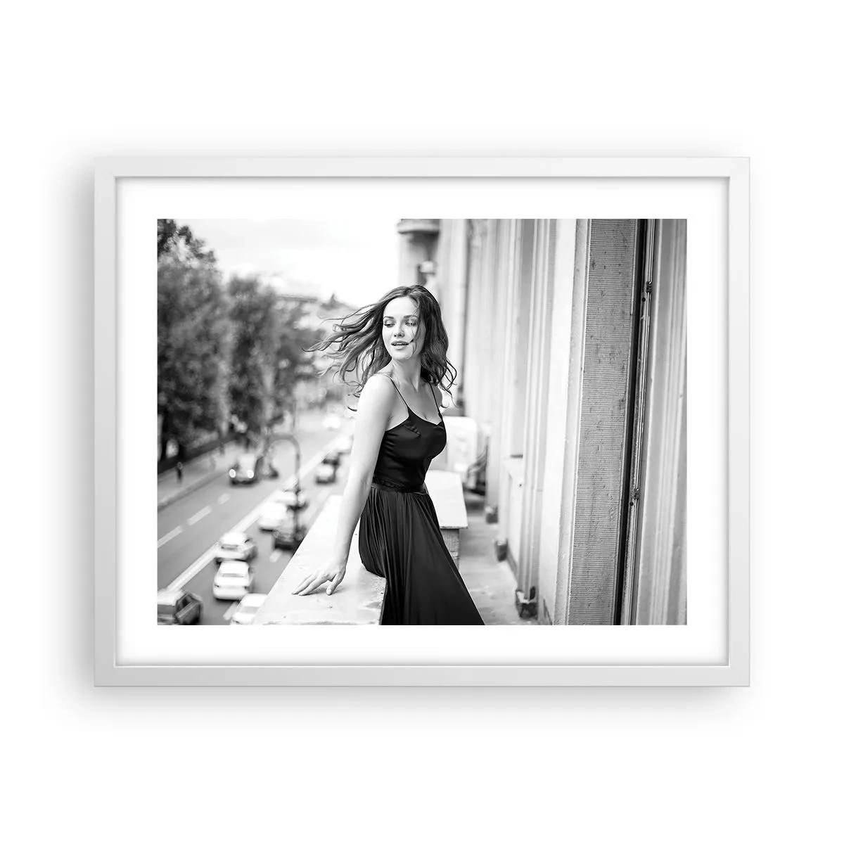 Plakát v bílém rámu - Určitě Pařížanka - 50x40 cm