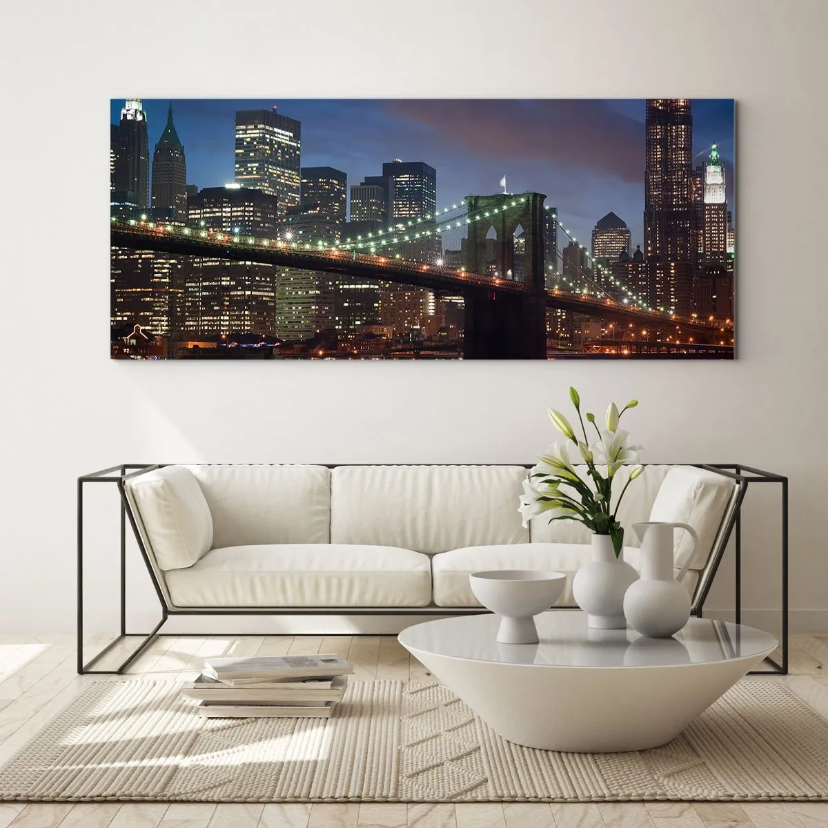 Obraz na skle - Rozjařená noc - 100x40 cm