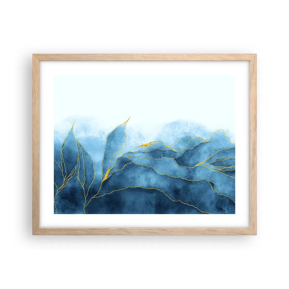 Plakát v rámu světlý dub - Blankyt ve zlatě - 50x40 cm