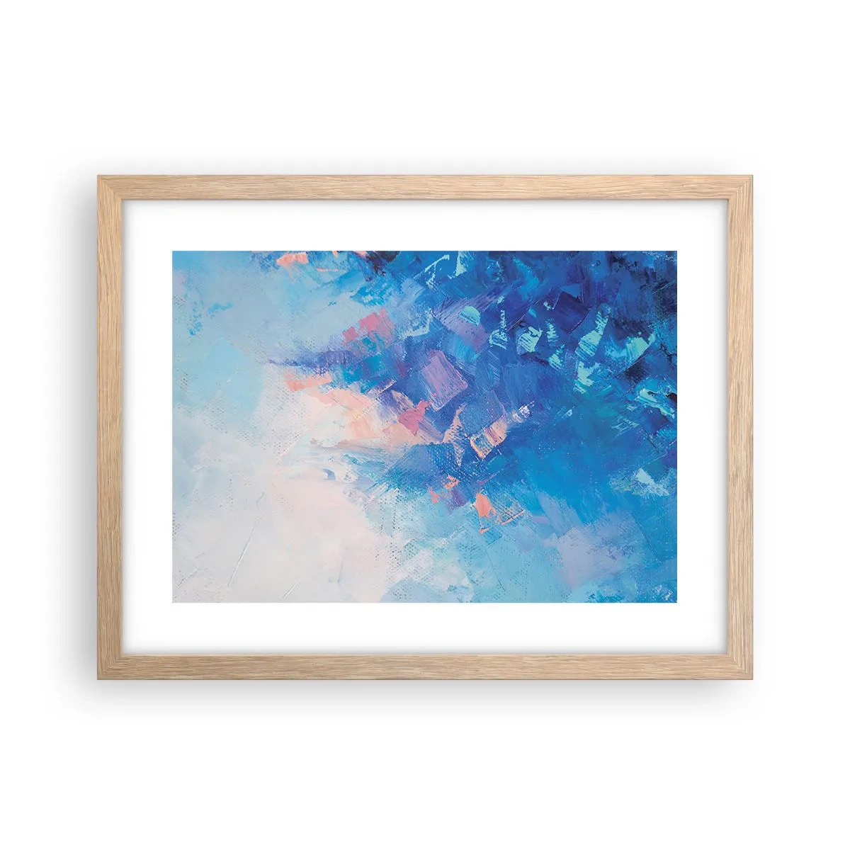 Plakát v rámu světlý dub - Zimní abstrakce - 40x30 cm