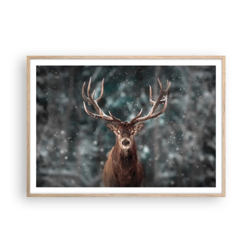 Plakát v rámu světlý dub - Skutečný král lesa - 100x70 cm