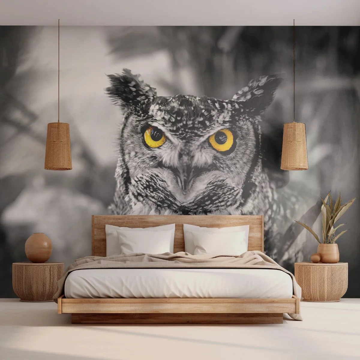 Fototapeta Premium Sand - Nic se neschová - Ptactvo, Sova, Příroda - 100x70 cm