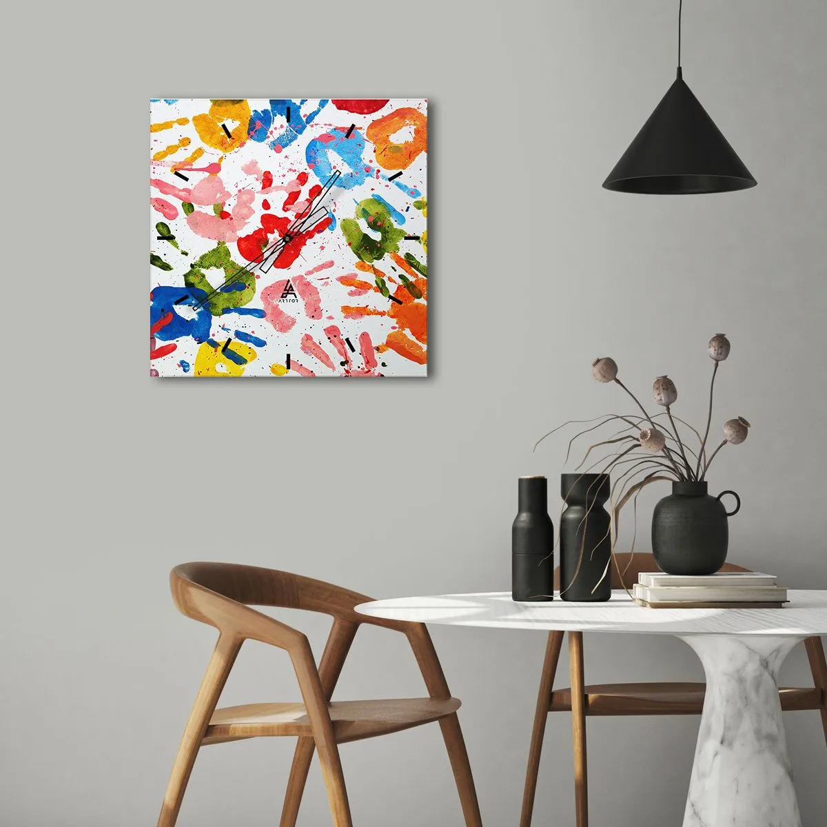 Nástěnné hodiny - Jdi ve stopách - 40x40 cm