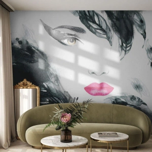 Fototapeta Premium Canvas - Pozor! Femme fatale - Abstrakce, ženská tvář, Portrét ženy - 500x350 cm