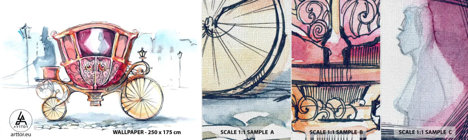 Vzor Fototapety Premium Canvas - Na svatbu nebo na ples? - Pro děti, Vozík, Výlet - 100x30 cm