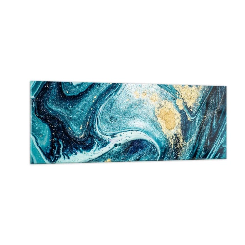 Obraz na skle - Modrý vír - 140x50 cm