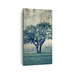 Obraz na plátně - Jabloň na modrém poli? - 45x80 cm