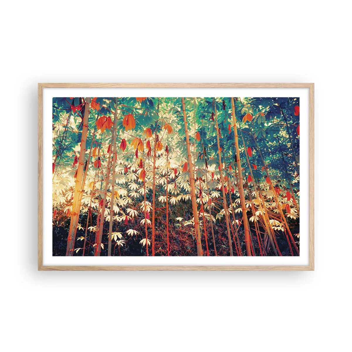 Plakát v rámu světlý dub - Tajný život listů - 91x61 cm