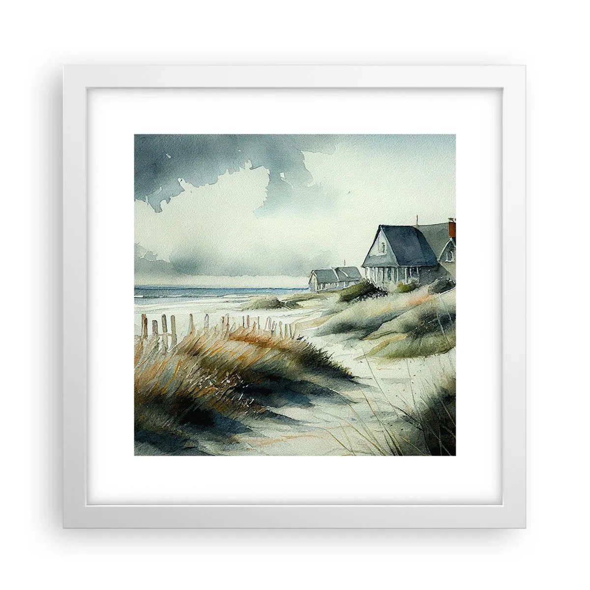 Plakát v bílém rámu - Daleko od shonu - 30x30 cm