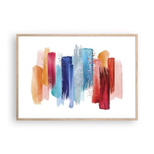 Plakát v rámu světlý dub - Nahoru a dolů  - 100x70 cm