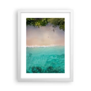 Plakát v bílém rámu - Rajská pláž - 30x40 cm