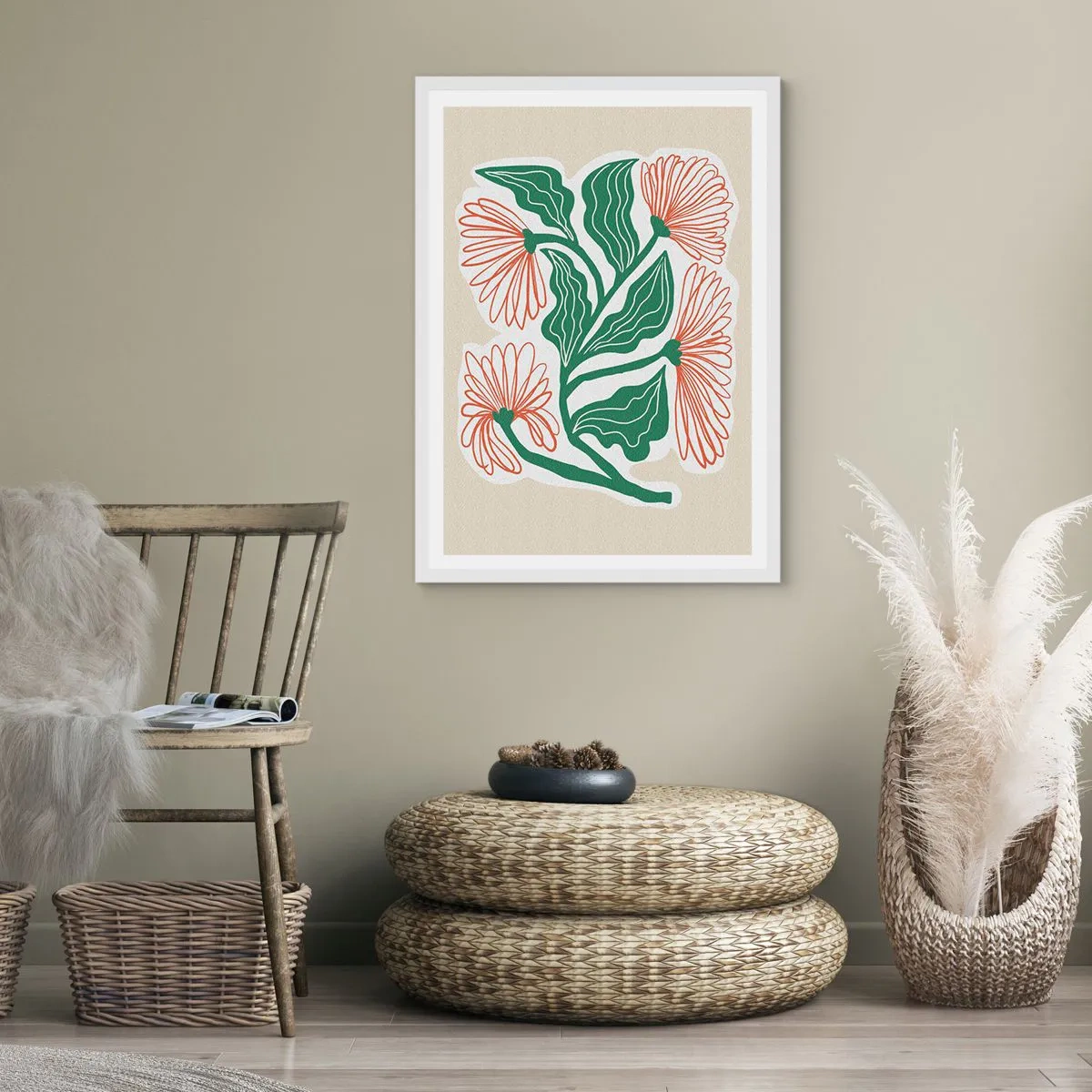 Plakát v bílém rámu - Lidové i moderní - 70x100 cm