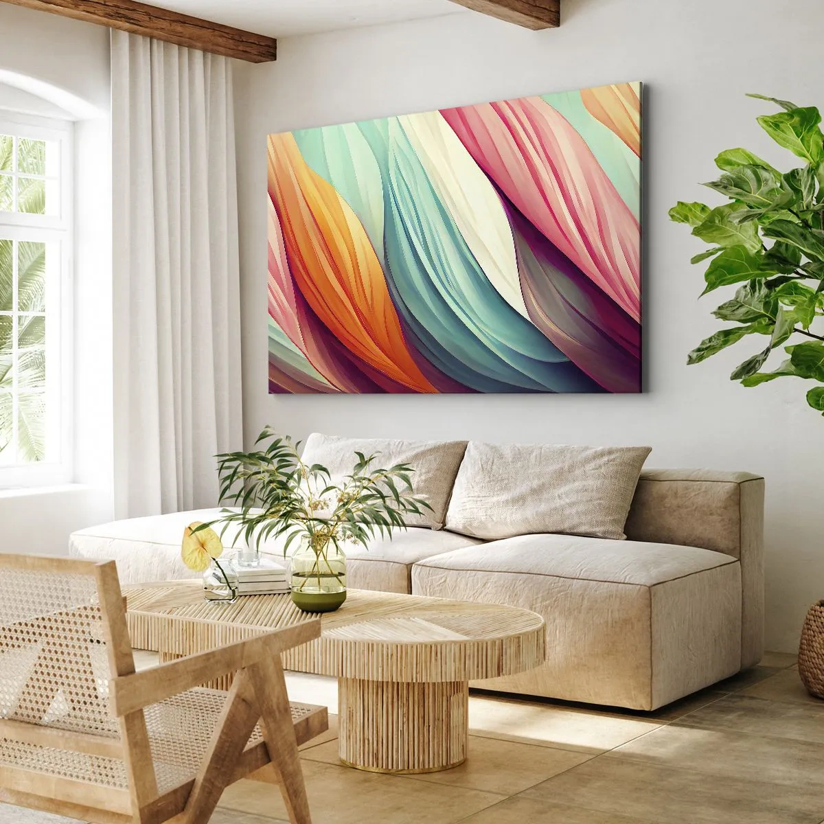 Obraz na plátně - Duhový uzel - 70x50 cm