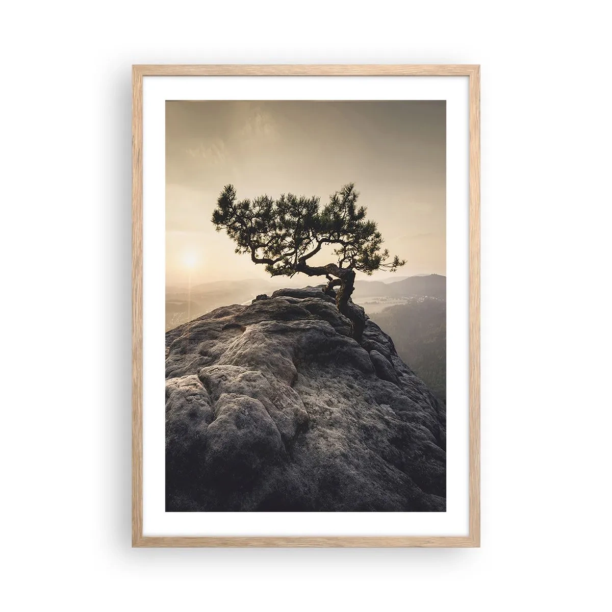 Plakát v rámu světlý dub - Život vždy vítězí - 50x70 cm