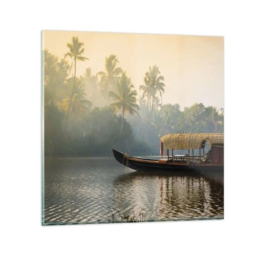 Obraz na skle - Dům na řece - 50x50 cm