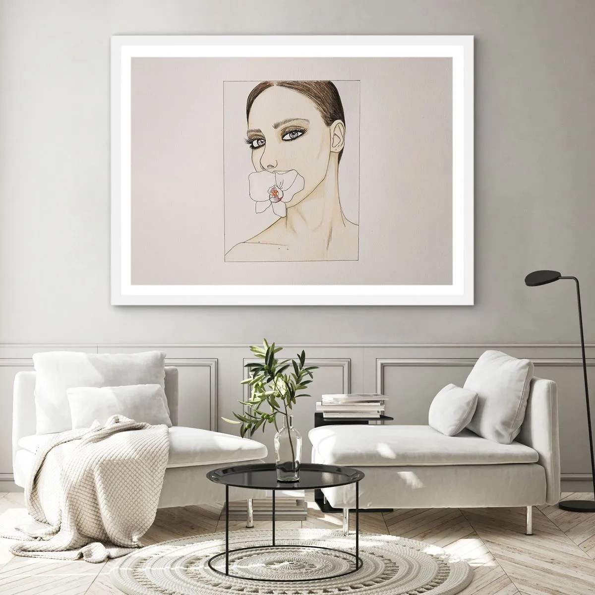 Plakát v bílém rámu - Symbol elegance a krásy - 100x70 cm