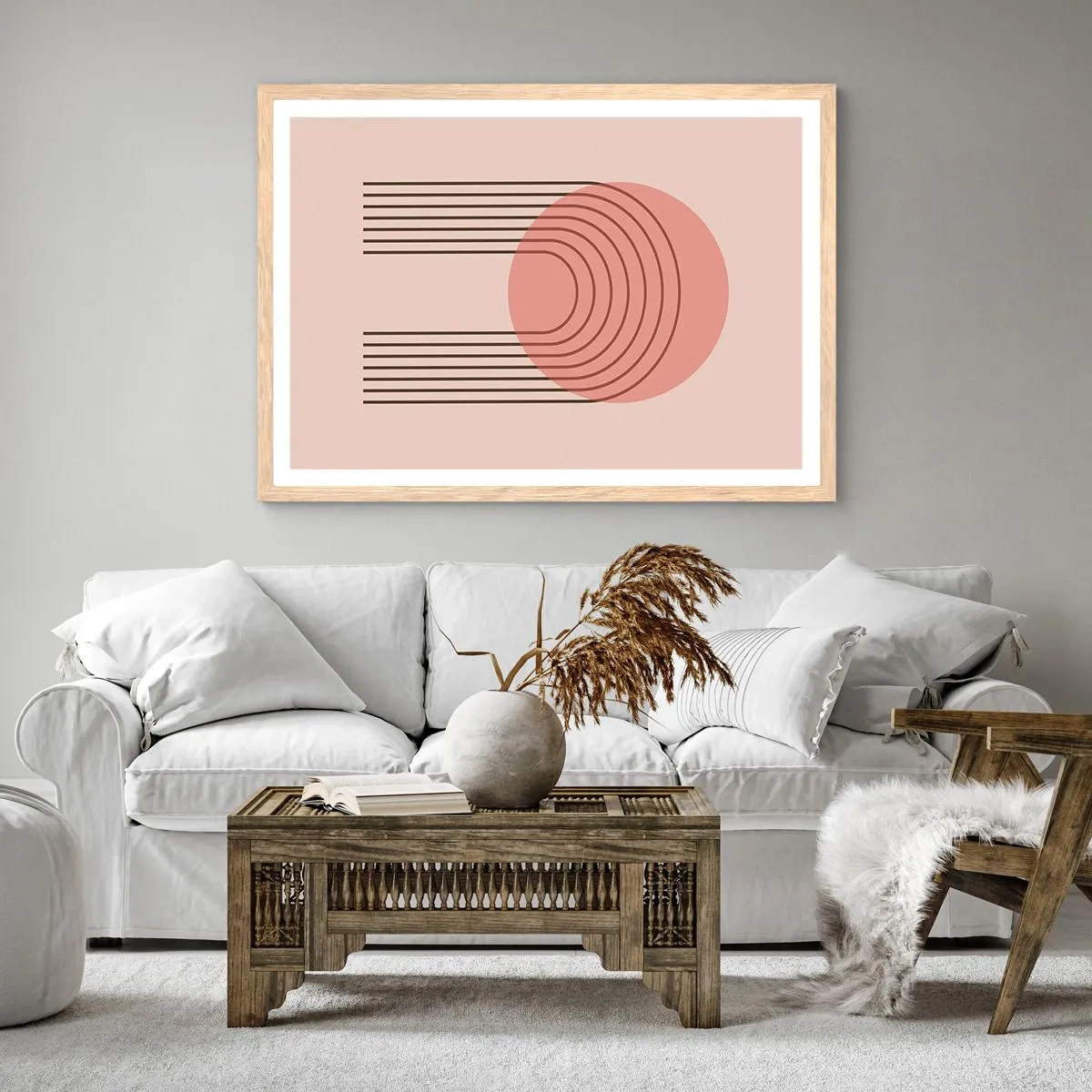 Plakát v rámu světlý dub - Neodolatelná přitažlivost - 70x50 cm