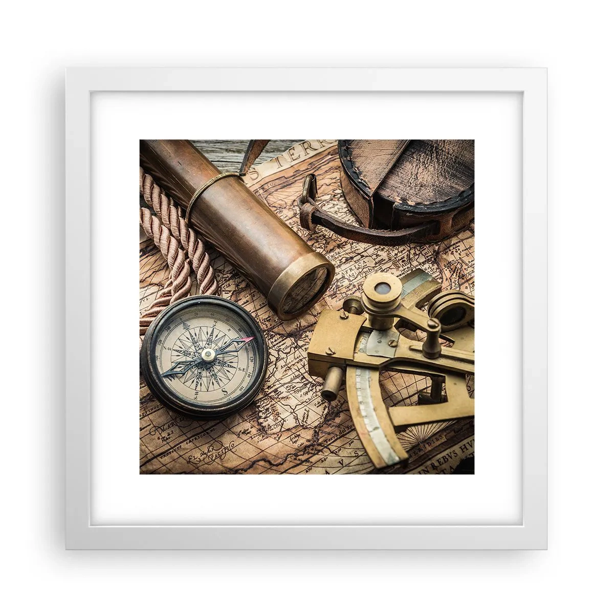 Plakát v bílém rámu - Urči směr - 30x30 cm