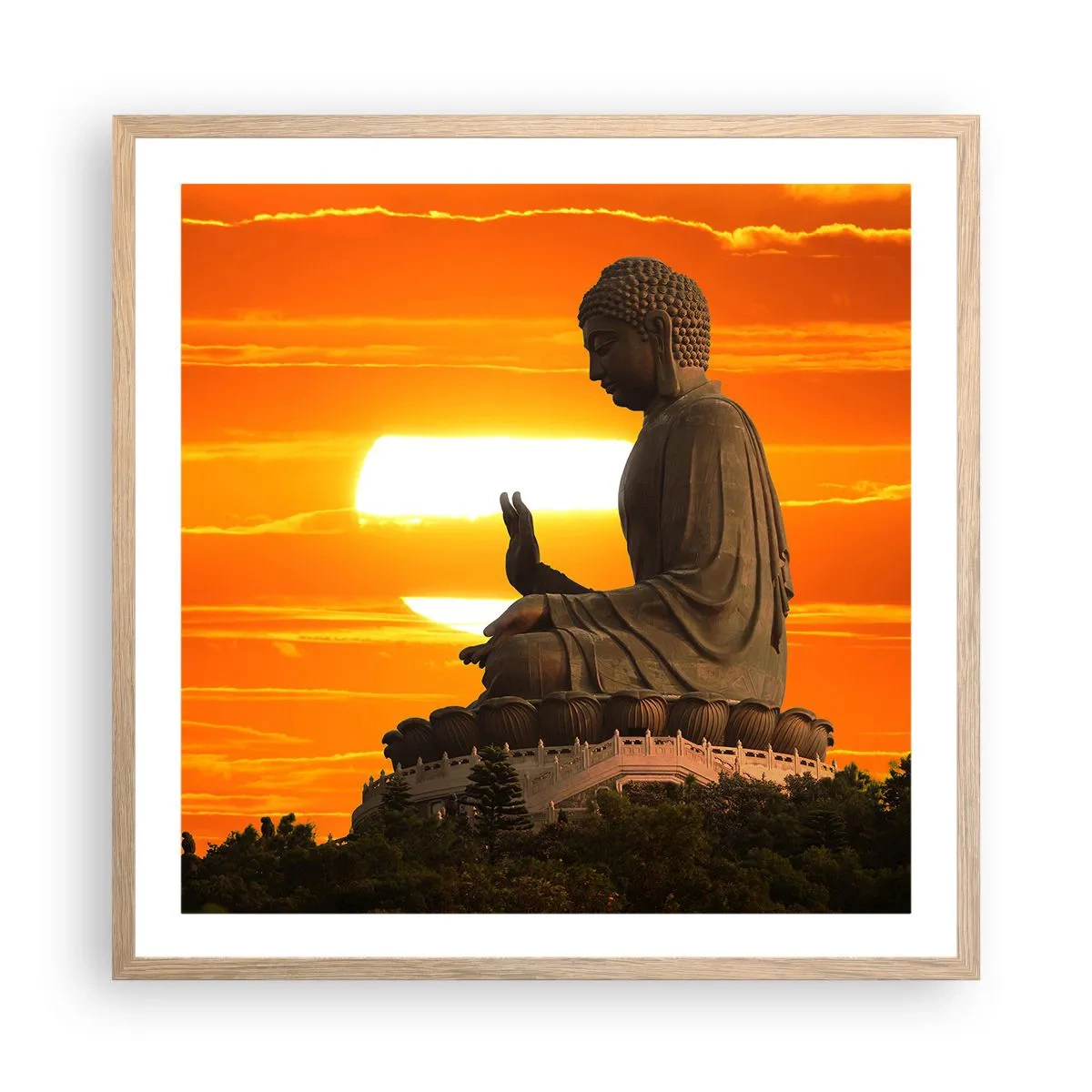 Plakát v rámu světlý dub - Bez strachu ze světa - 60x60 cm