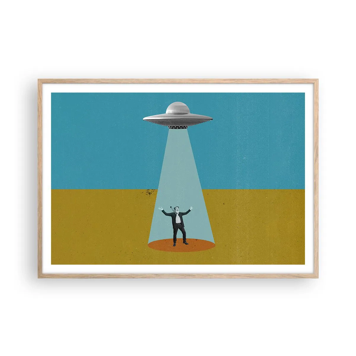 Plakát v rámu světlý dub - Blízké setkání - 100x70 cm