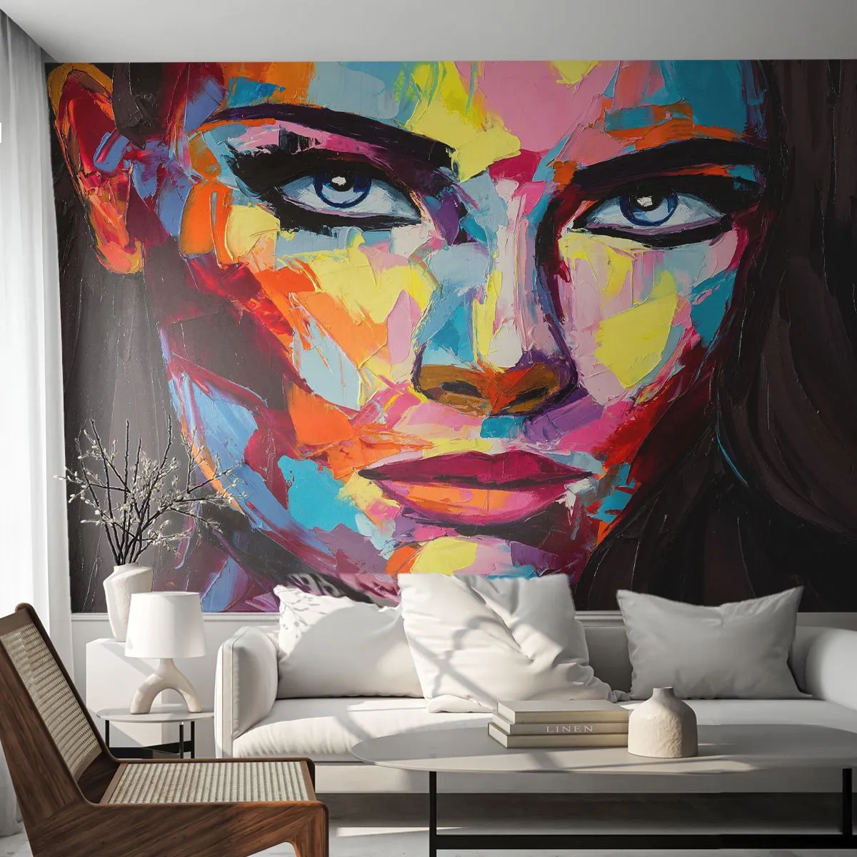 Fototapeta Samolepicí Deluxe Sticker - Také barevná duše - Portrét ženy, Tvář, Kus - 250x175 cm