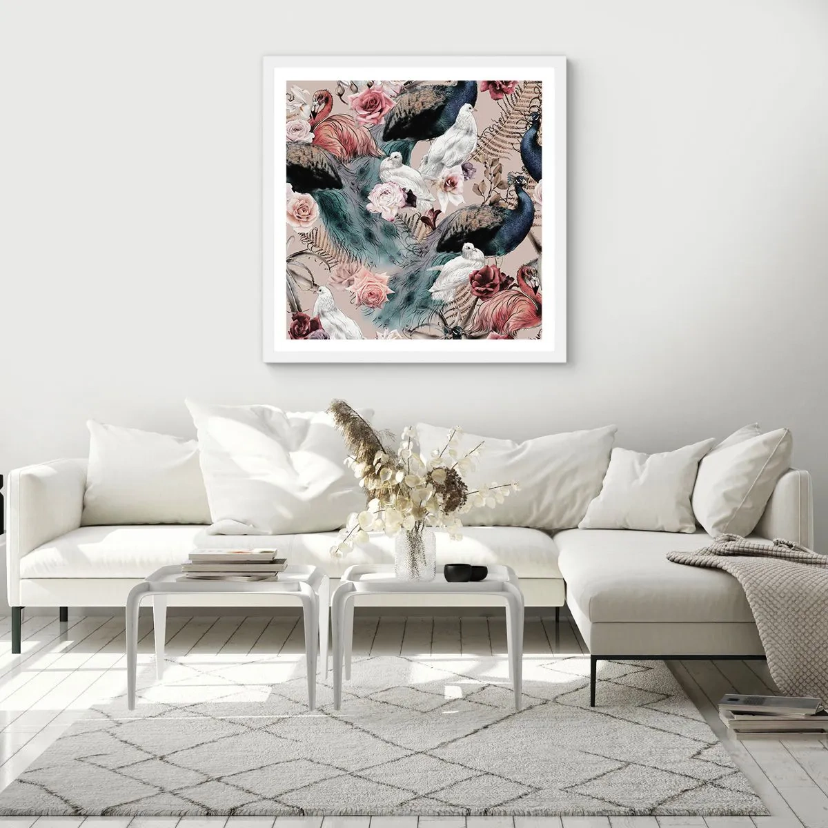 Plakát v bílém rámu - V palácové zahradě - 40x40 cm