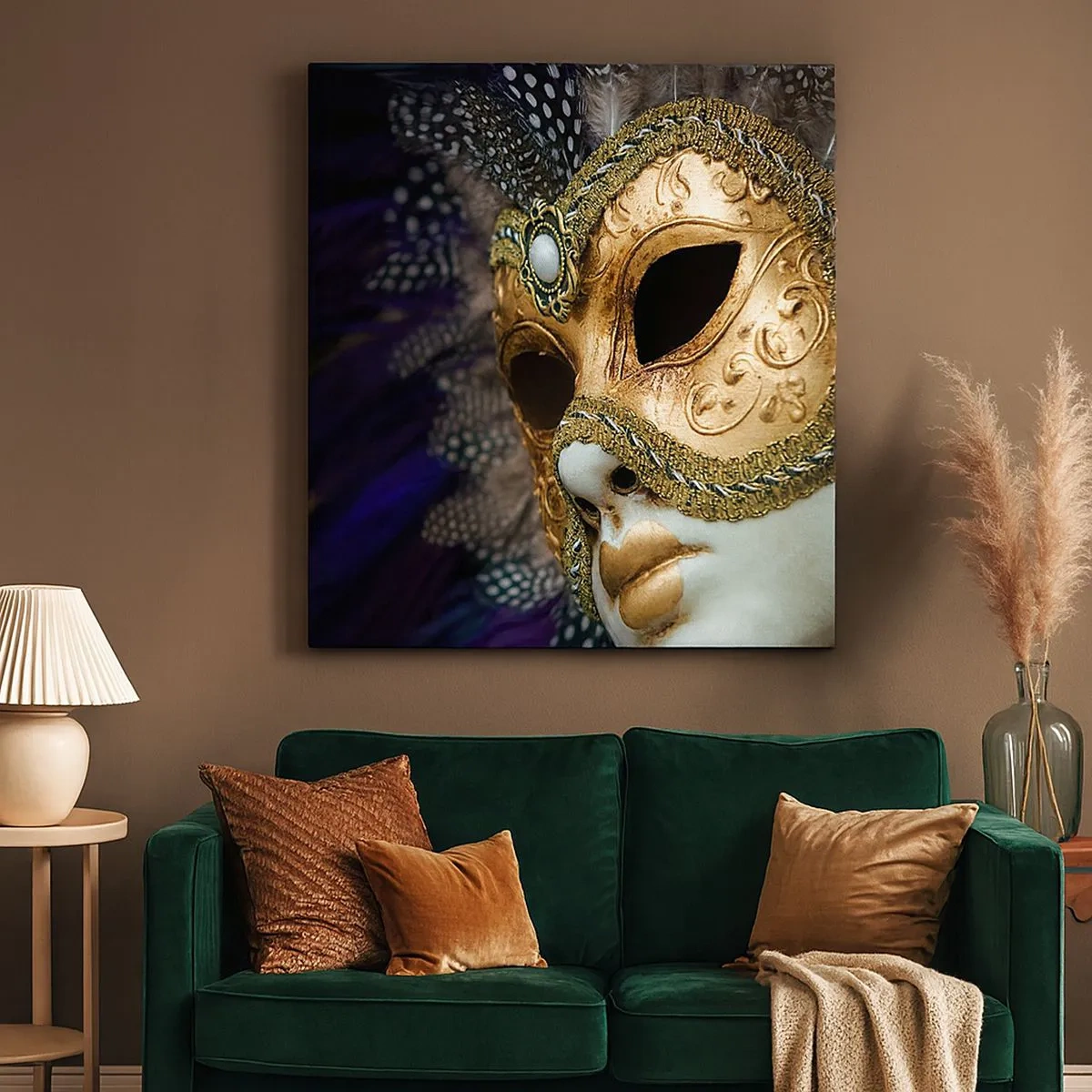 Obraz na plátně - Benátský portrét ve zlatě - 30x30 cm
