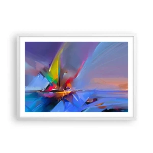 Plakát v bílém rámu - Proletěla jako pták - 70x50 cm