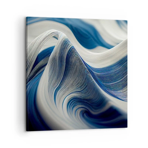 Obraz na plátně - Plynulost modré a bílé - 60x60 cm