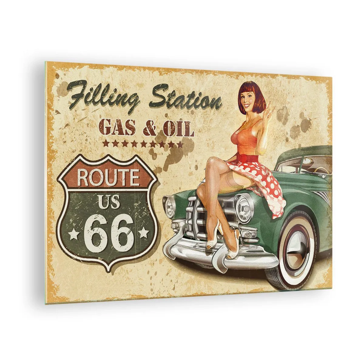 Obraz na skle - Báječná 40. léta - 70x50cm - Skvělá 40. léta - Moderní nástěnná dekorace do obývacího pokoje a ložnice ARTTOR