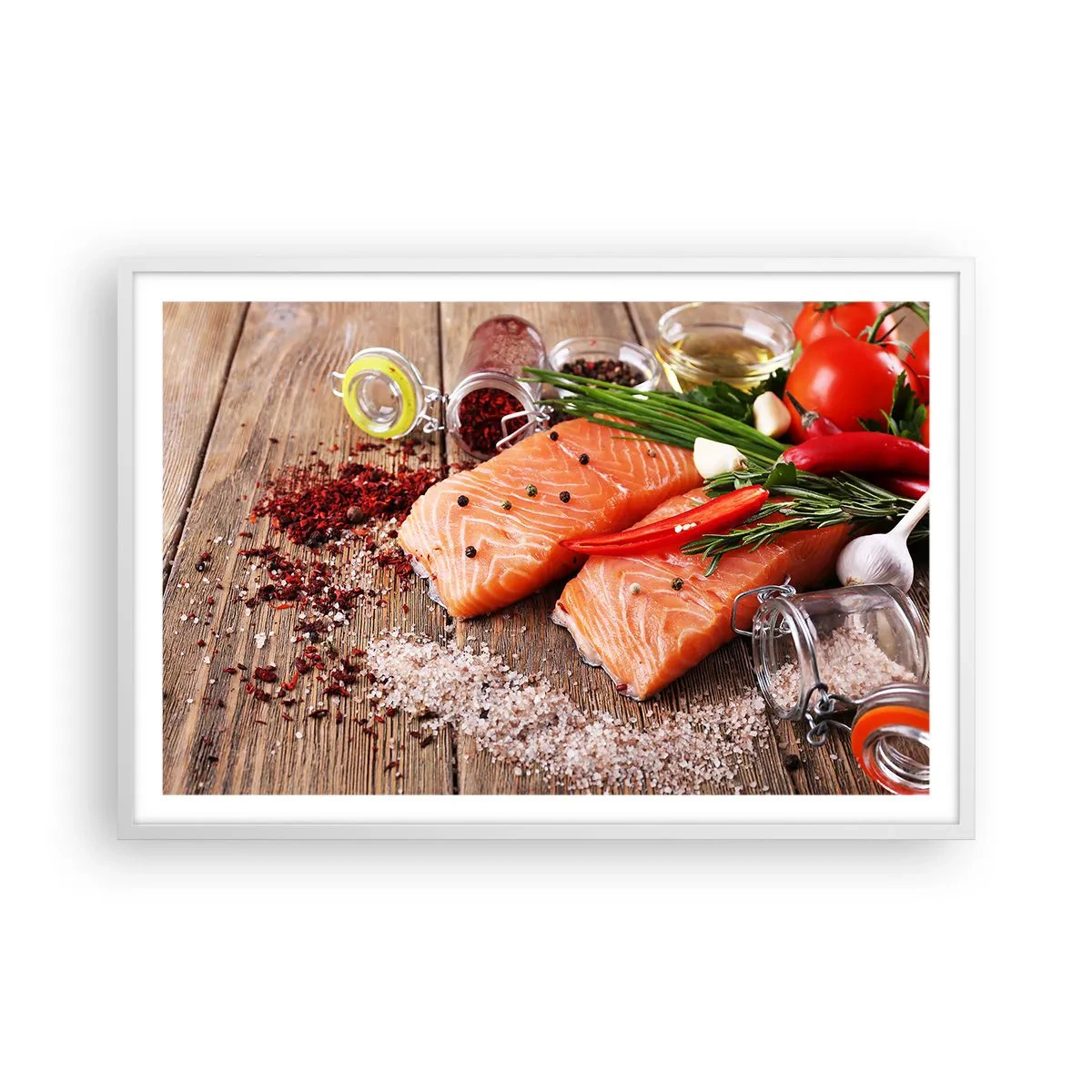 Plakát v bílém rámu - Norské dobrodružství v kuchyni - 91x61 cm